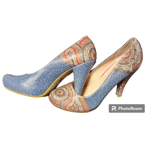 DOGO Vegan Leather Heels Boho Size EU 37 US 6.5 Unique - Picture 1 of 7